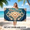 Floral Garden Theme Soft Beach Towel Personalized Custom Name Text Towel Portable for Beach Pool Travel