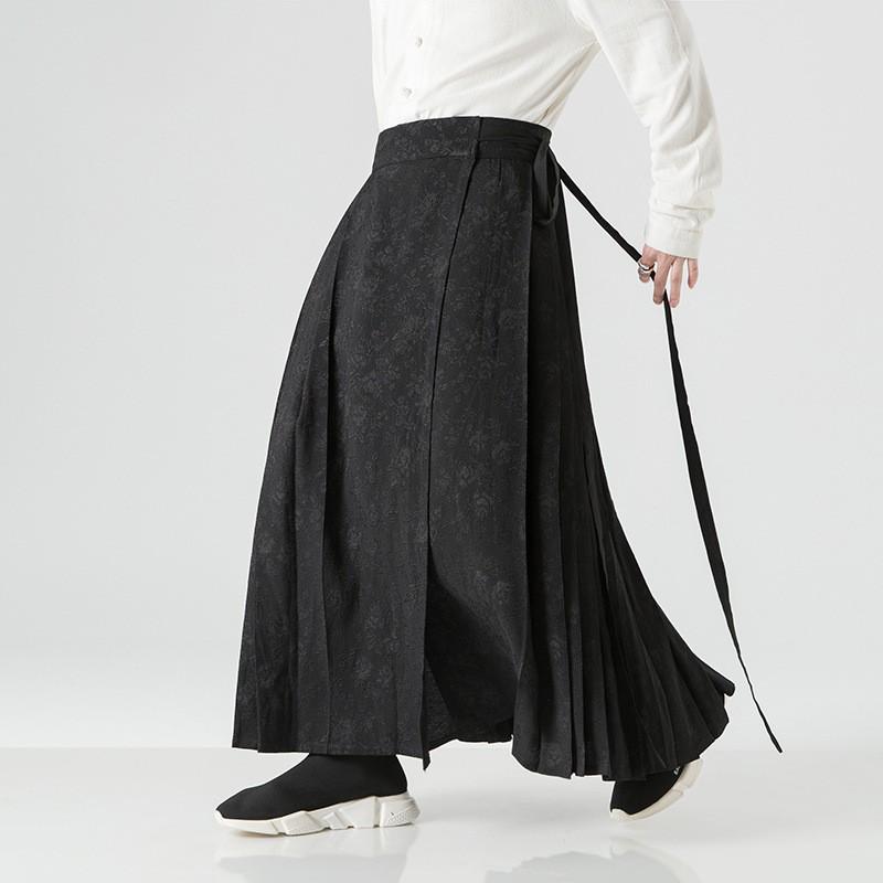 2023 Autumn/Winter Men s Plus-Size Retro Wide-Leg Chinese Style Pants 5XL