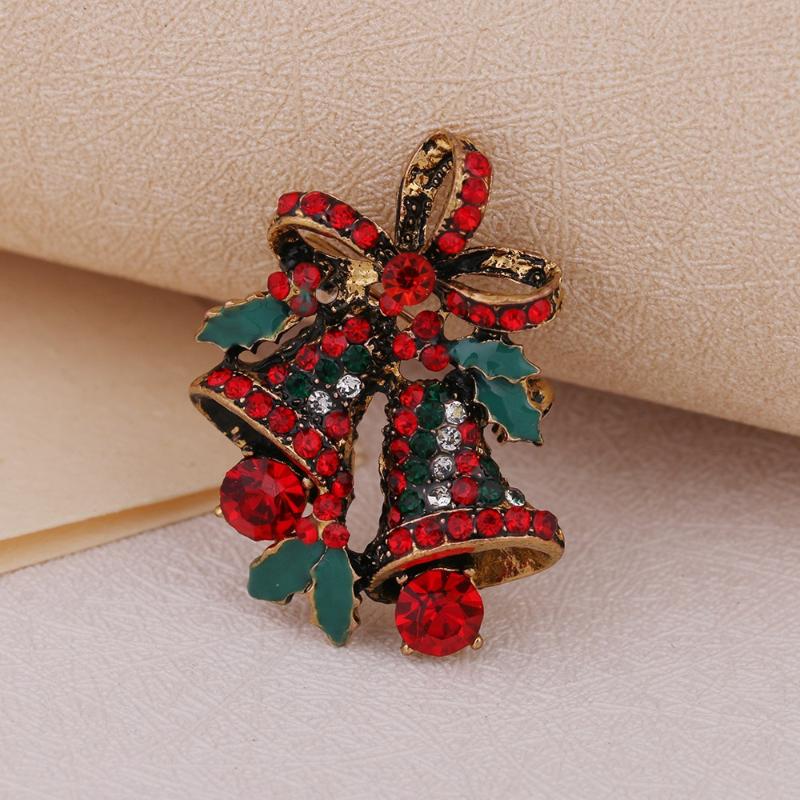 Christmas Rhinestone Christmas Tree Brooches For Women Unisex Botanical Deer Pin Office Party Friend Gifts Jewelry Accessories