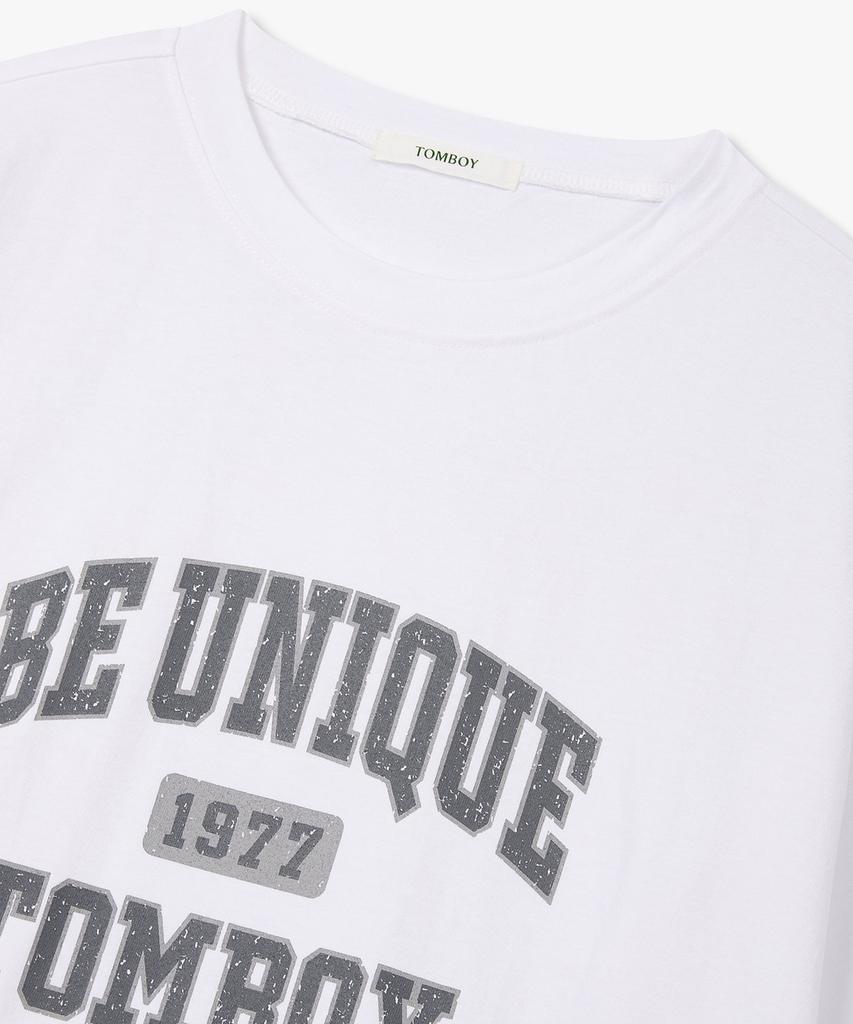 STUDIO TOMBOY Vintage Lettering Graphic Short Sleeve T-Shirt_White 9176222990