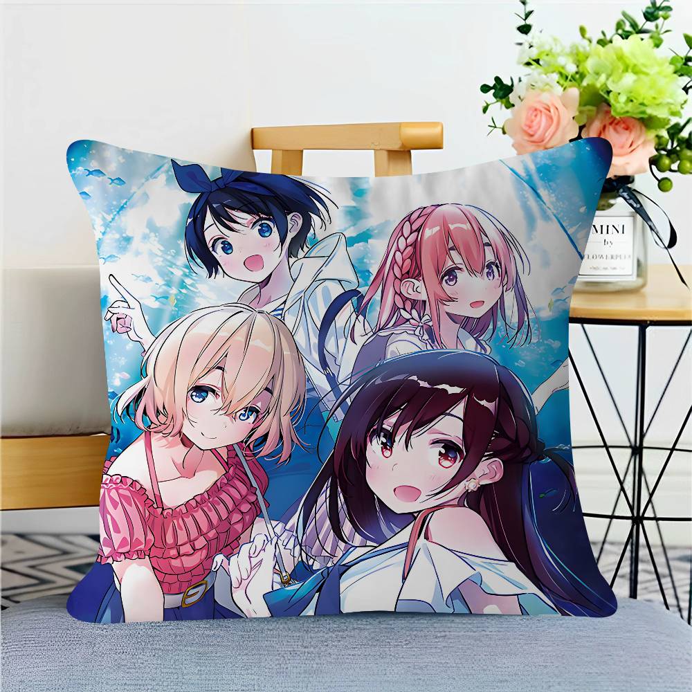 Anime Rent-A-Girlfriend Pillowcase Toon Gift Cushion Cover Bedroom Home Sofa Chair Seat Decor Pillow Case