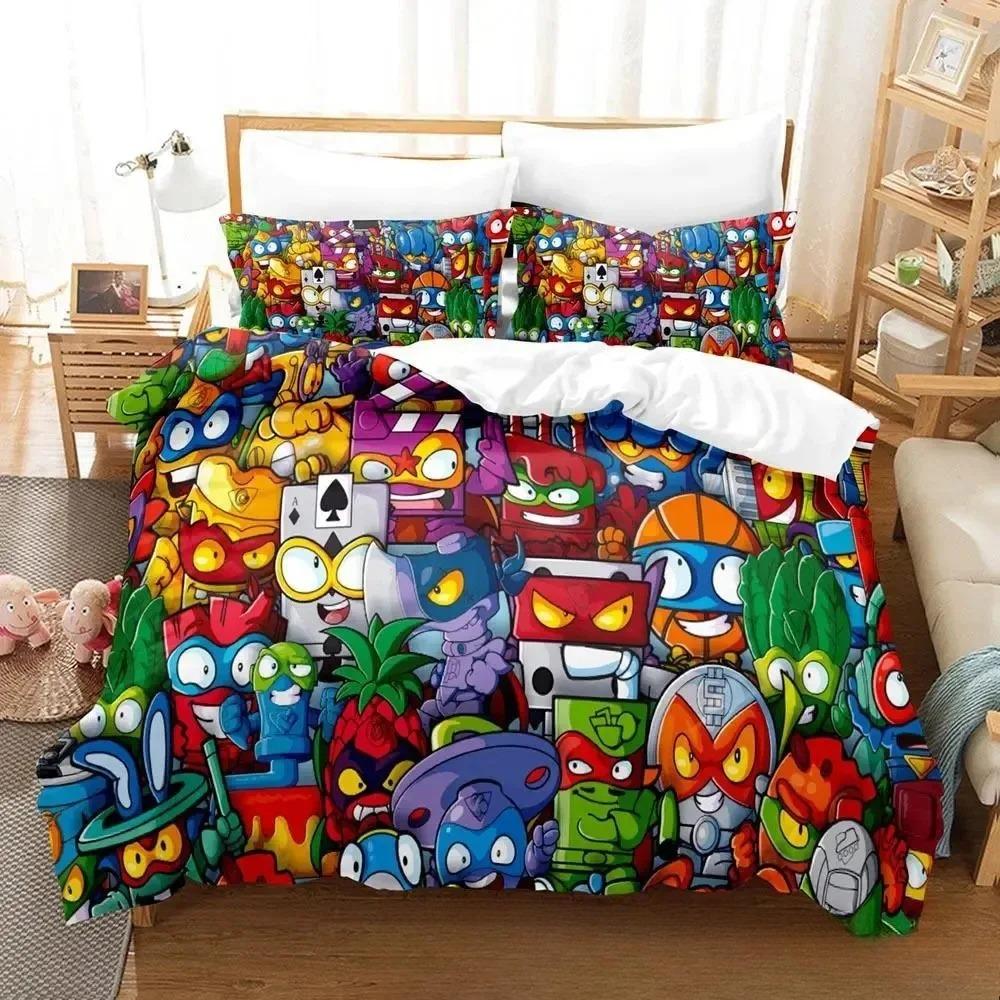 3D Print Super Zings Bedding Set,Duvet Cover Comforter Bed Set Quilt Cover Pillowcase,King Queen Twin Size Boys Girls Adultse