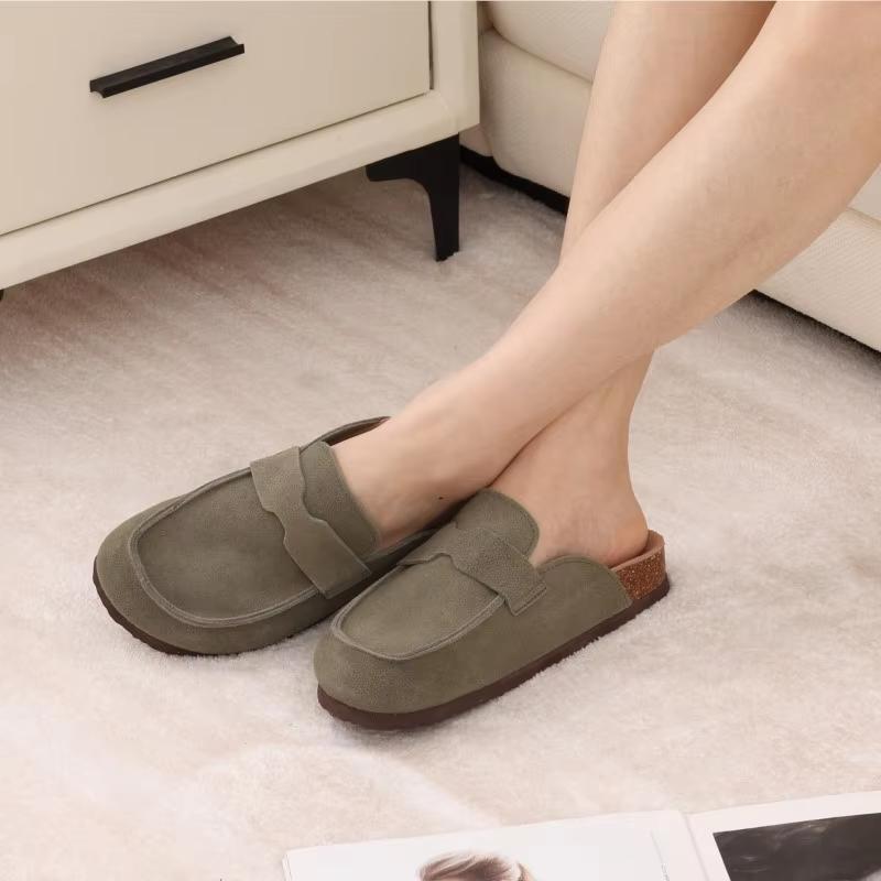 Fashion Crestar Fashion Women Cork Footbed Slippers Outdoor Comfortable Flat Slippers Cork Slipper Clogs Sandals Mules Soft Beach Slides