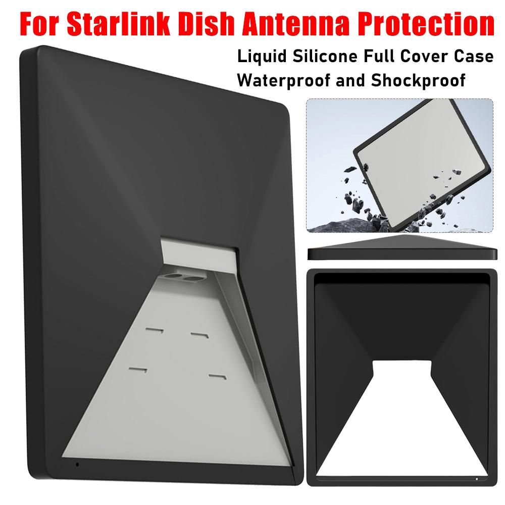 For Starlink Silicone Case Waterproof Protective Mini Case Full Cover Anti-Reflection Sticker Shell For Starlink Dish Antenna