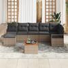 Garden Sofa Set with Cushions 8 Pcs Grey Poly Rattan