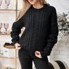 Women's Autumn/Winter 2023 Casual Two-Piece Knit Set - Cable Knit Pullover
