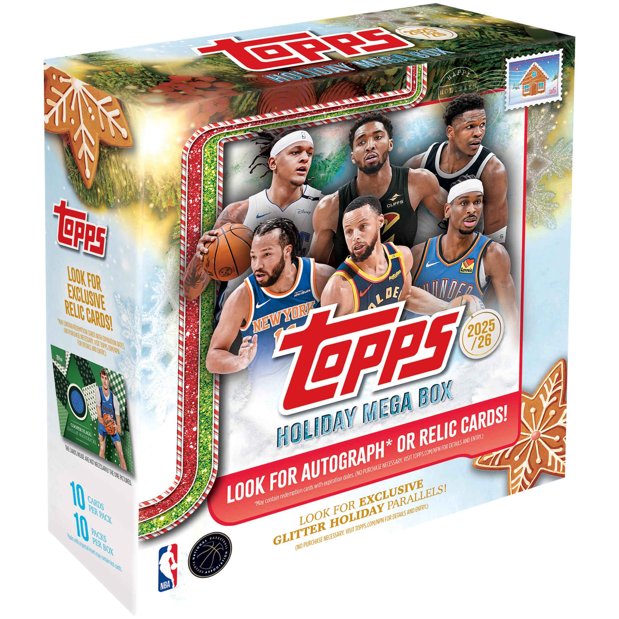 2025 Topps Holiday Basketball Factory Seal Mega Box - -