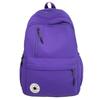 Middle School Student Schoolbag Women's Large Capacity Backpack Men Solid Color Nylon Backpack