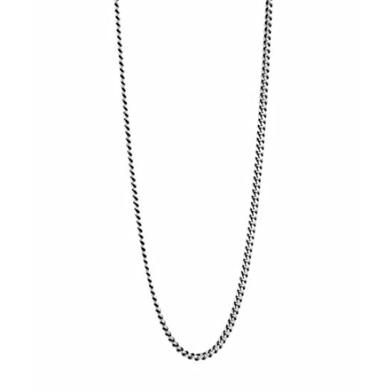 

Lion Heart Small Silver Chain Necklace, Gift Wrapped, 50cm, Oxidized Silver 925, with Custom-Made Pouch, Men s Brand