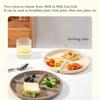 22cm Unbreakable Divided Dinner Plate Plastic Texture Serving Dish for Kids and Family Microwave and Dishwasher Safe