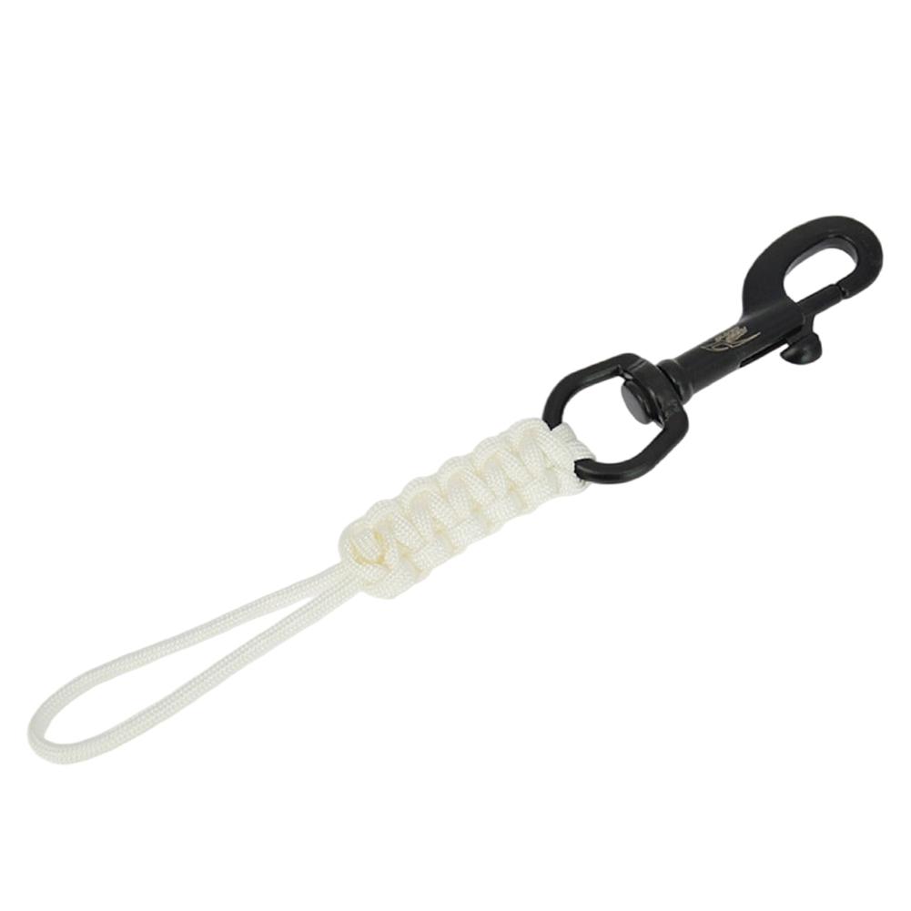 1Pc Diving 316 Stainless Steel Bolt Snap Hook With Rope Hand Woven Luminous Fixed Rope Anti-lost Safety Rope BCD Accessories