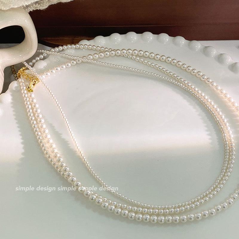 French Elegant Retro Pearl Necklace, Light Luxury, High-end Temperament, Collarbone Chain, Multiple Sizes for Women