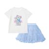Fuluomi Girls' Summer Print T-Shirt & Mesh Tutu Skirt Set