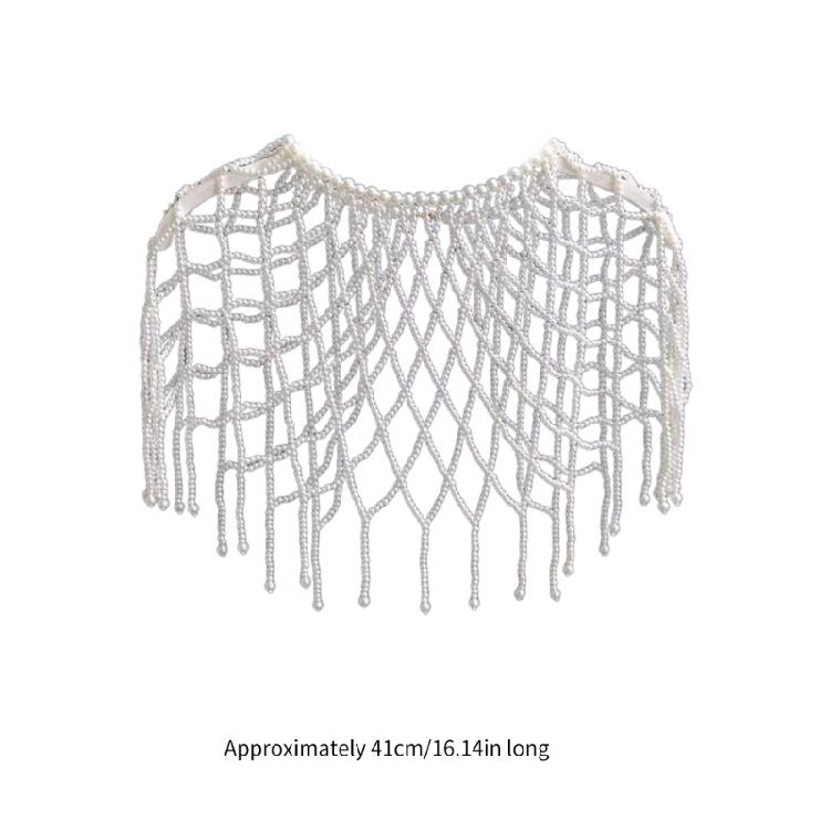 Modern Grid Beaded Body Chain Sexy Shawl Necklace for Party and Casual Wear