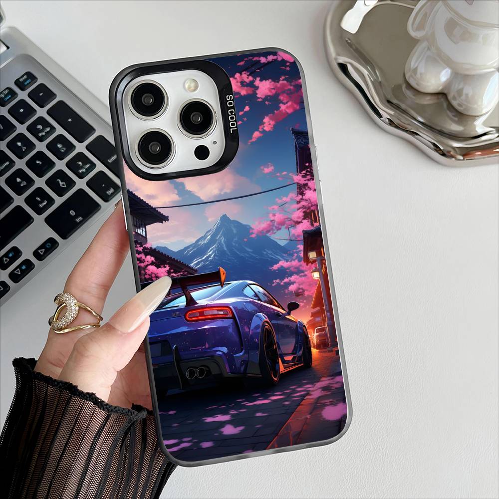 Anime T-Tokyo JDM Phone Case For Apple 11 12 13 14 15 16Pro Max Plus Protect Plating Phone Cover