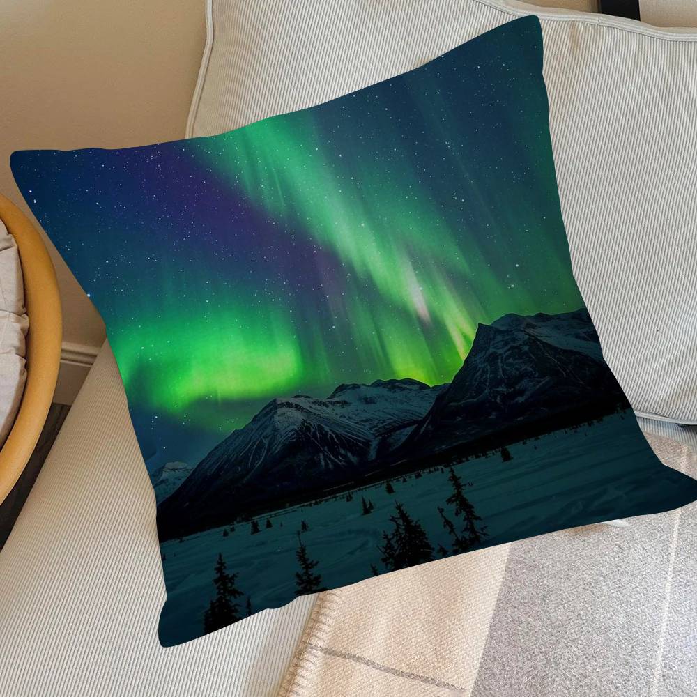 Nature Aurora Beauty Pillow Cushion Cover Pillowcase Living Room Sofa Home Decor