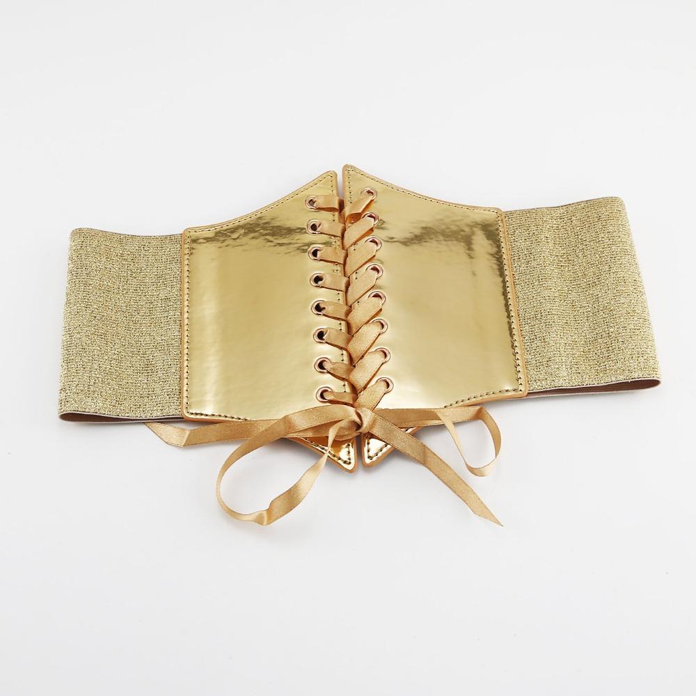 Dress Girdle Female Waistband High Waist Wide Waist Belt Luxury Gold Cummerbunds  Corset