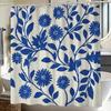 A Bathroom Shower Curtain Featuring a Blue Sun Print Design, Perfect for Anniversaries, Includes 12 Hooks, Measuring 180*180Cm