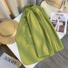 Women's Double-Breasted Slim Straight Green Suit Jacket - Stylish Spring/Autumn 2026 New Arrival
