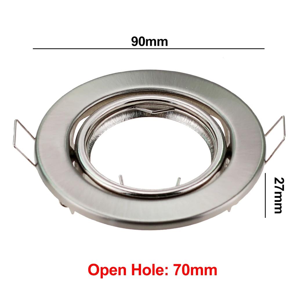 1/10PCS Modern Recessed Downlight Lamp Frame, GU10 MR16 Ceiling Spot Light Black White Nickel Round Spotlights Cut-Out 70mm