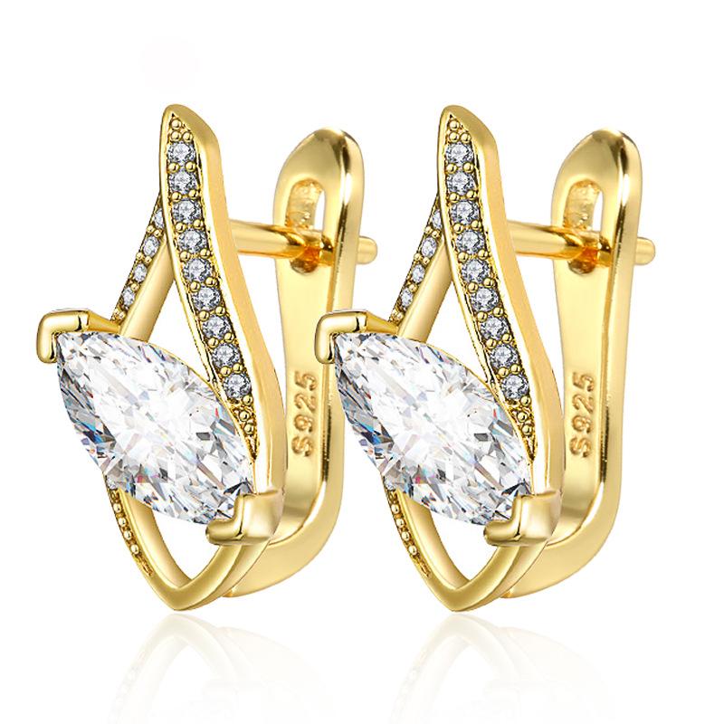 Trendy Rose Gold Water Drop Zircon Earrings for Women – Simple, Stylish, and Elegant