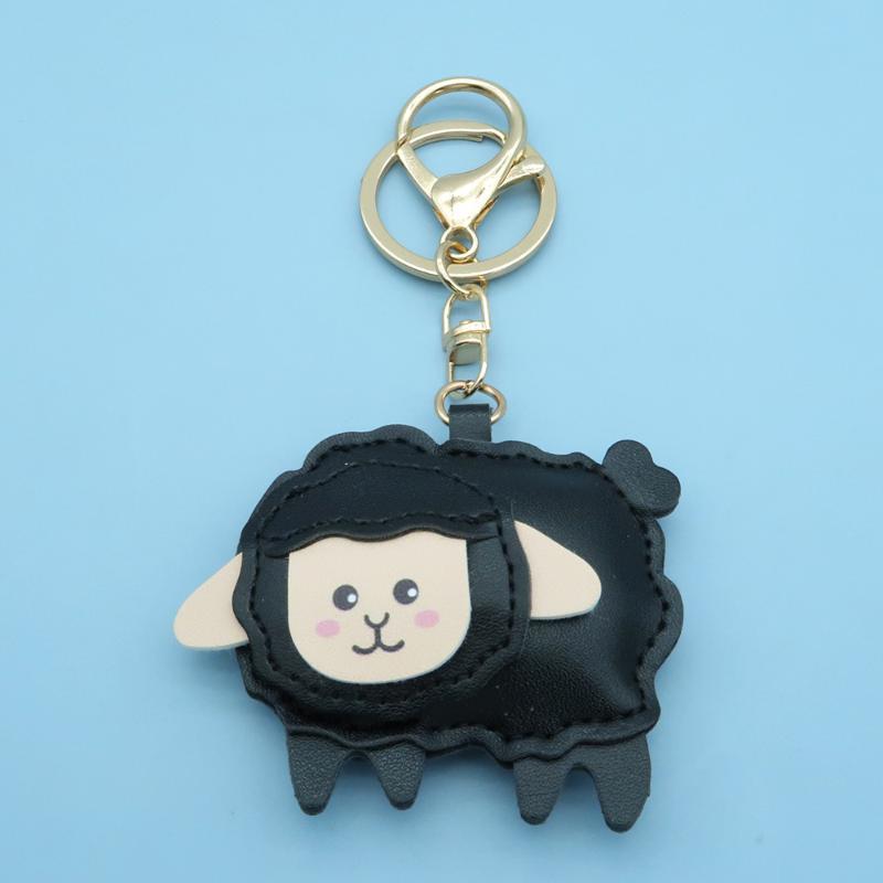 1Pcs Cute Cartoon Sheep Hanging Ornament 2027 Year Of The Sheep Pu Leather Pendant For Key Accessory Holiday Party Favor