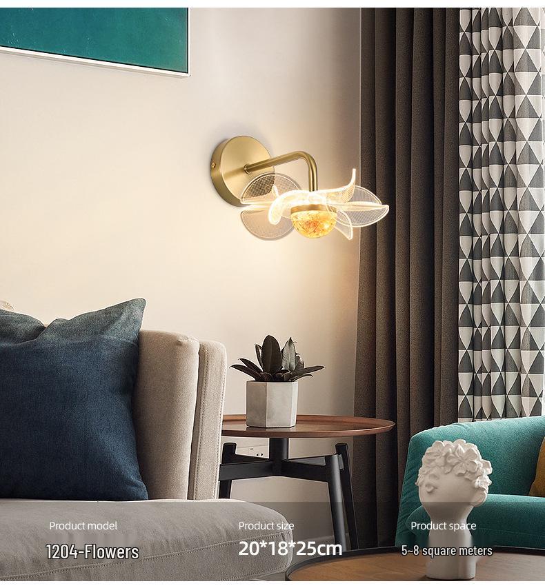 Crystal Luxury Wall Lamp: Wireless Bedside Light for Living Room & Corridor