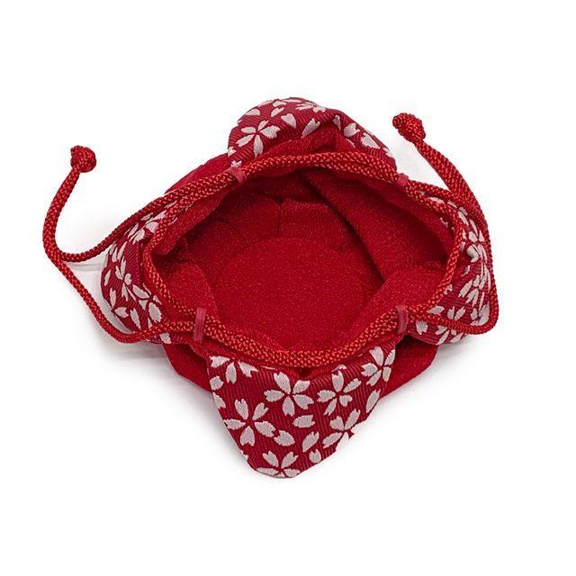 Used Shichi-Go-San Drawstring Purse, Kyoto Nishijin, Luxury Children's Drawstring, For Children's Kimonos and Hakamas, Crepe Fabric, Comes in a