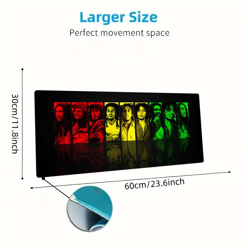 Bob Marley Color Mouse Pad Large Gaming Table Cushion Non-slip Laptop Tablet Big Mousepad XXL Mat Mini PC Playmat With Lock edge