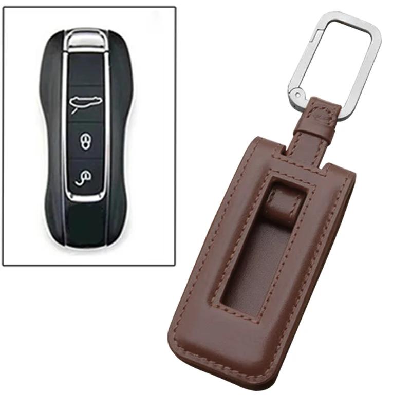Innenraumverkleidungen Neue Mode Leder Fernbedienung Auto Schlüsselanhänger Schale Hülle Abdeckung Für Porsche Cayenne Panamera 911 Macan Taycan Original