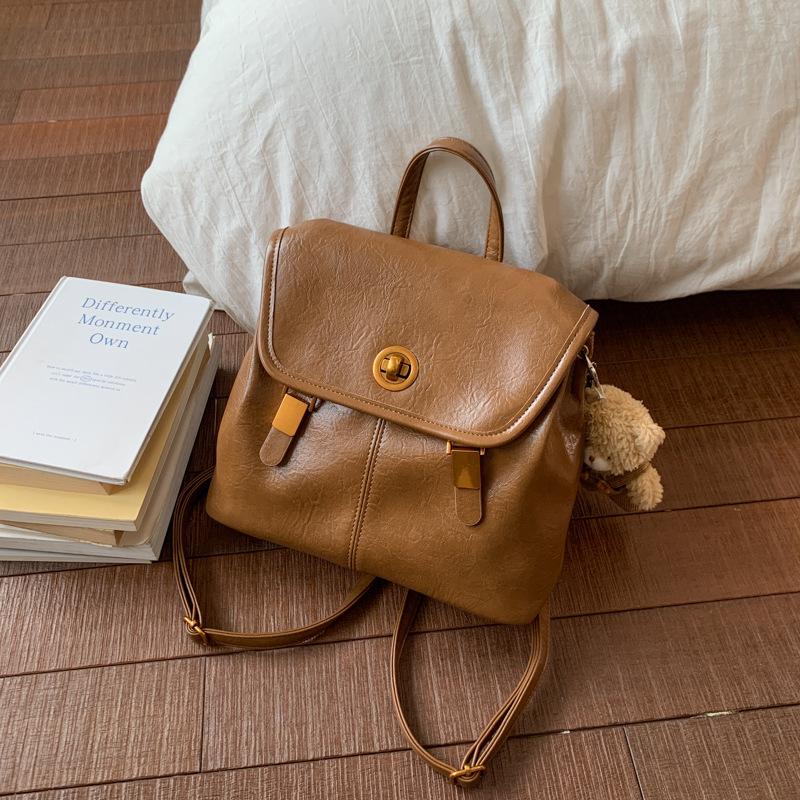 Vintage College Style Backpack Women's New Niche Design Casual Versatile Small Backpack
