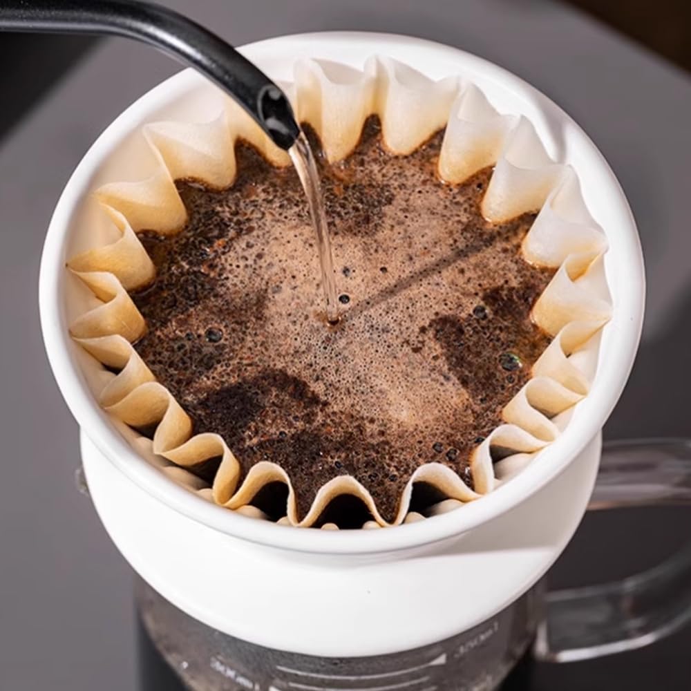 100-Pack Wave Drip Filters, 155 Coffee Filters (Serves 1-2 People), Paper, Portable for Travel, Office Use, and Homemade Coffee Brewing (White)