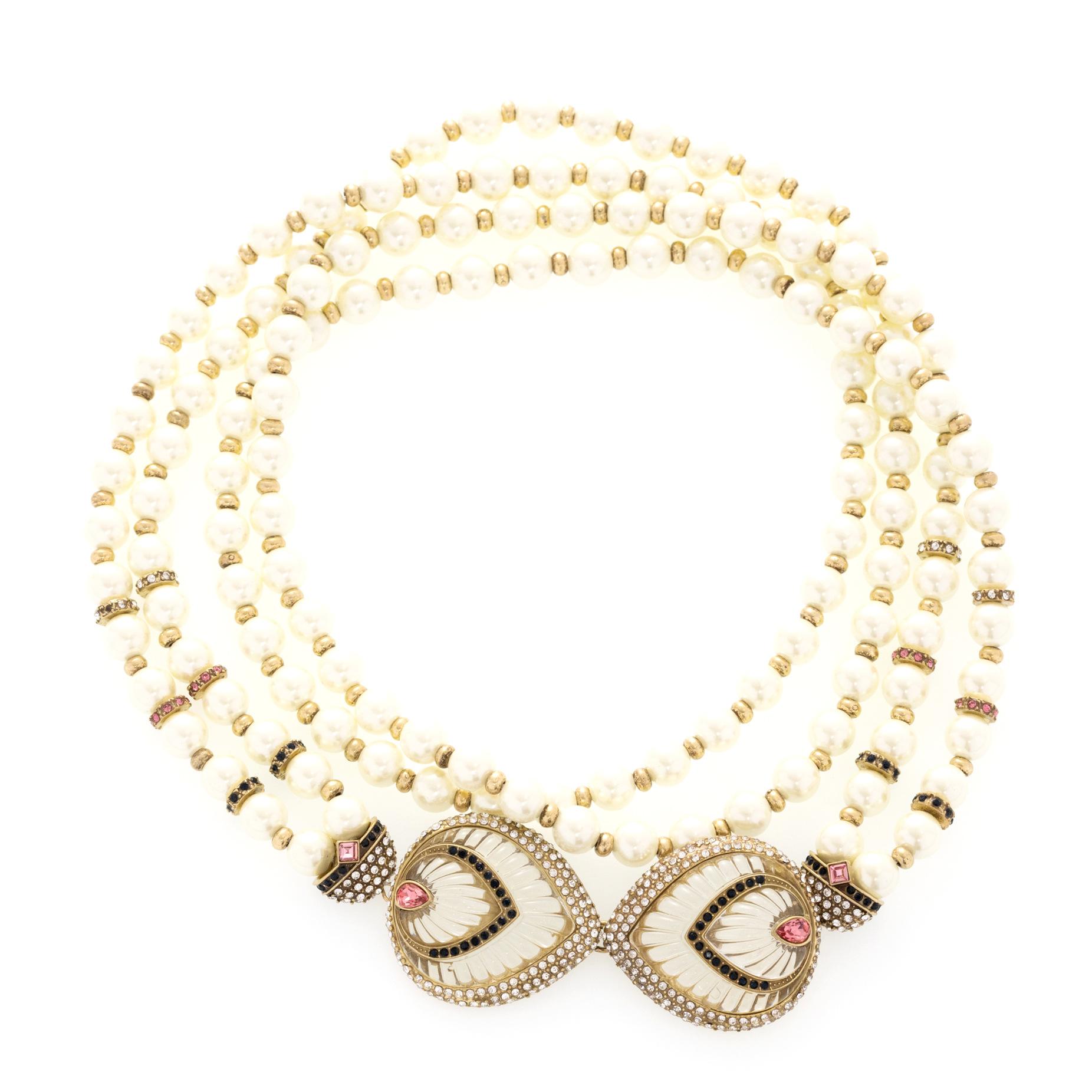 

Mother S Day Gift Women S Sweater Chain Glazed Pearl Long Round Brand Pendant Accessories Beaded Necklace