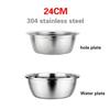 304 Stainless Steel Leaky Basin Rice Washing Sieve Basin Vegetable Basket Leaching Water Washing Fruit Filter Rice Basin
