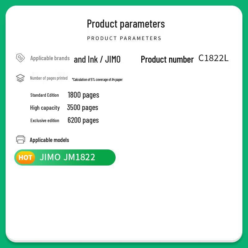 JIMO JM1822 Compatible Toner Cartridge