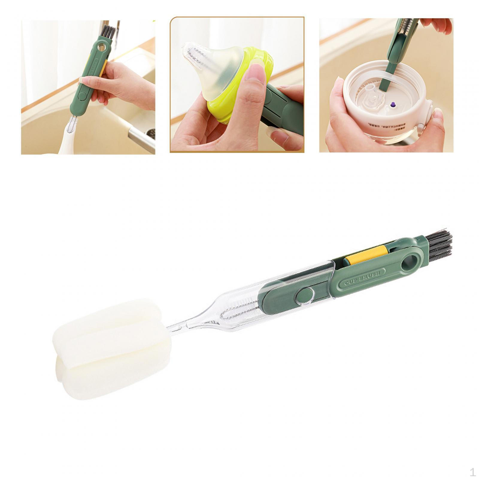 

Щетка для бутылок, многофункциональные кухонные гаджеты для мытья, чашка для губки зелёный