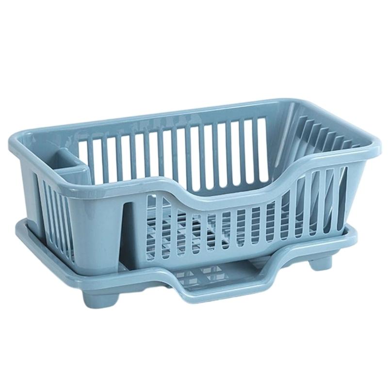 31BC Thick Car Bowls Rack Organiser with Drain Board Storage Compartments 43Cm