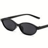 2pcs Plastic Frame Metal Hinge Vintage Oval Small Unisex Glasses for Men Women Hiking Street Pography Casual