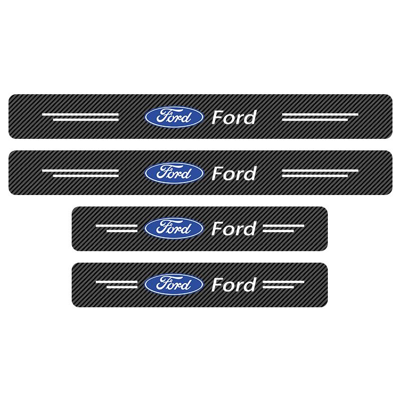 4KS Samolepky na prahy dveří auta z uhlíkových vláken Vodotěsné 3D pro Ford Focus Mondeo MK1 MK2 MK4 MK3 Fiesta ST Line Kugo Transit Escape Fusion Explorer