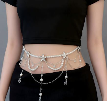 Waist Chain for Bikini with Tassel Pendant - Body Chain Beach Accessory