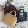 Neue Damenhandtasche aus echtem Leder, Rindsleder Narbenleder Krokodilmuster, 18CM Muscheltasche, Bowlingtasche, Handtasche, Einzel Schulter Crossbody