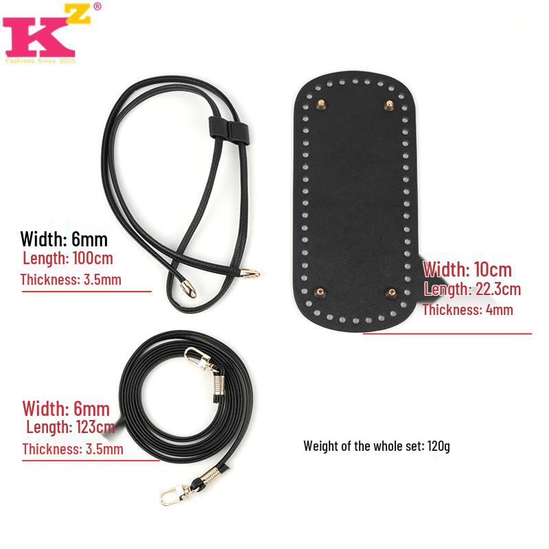 Handmade DIY Crochet Dumpling Bag Set: Bottom, Drawstring, Shoulder Strap, Bucket Bag Accessories