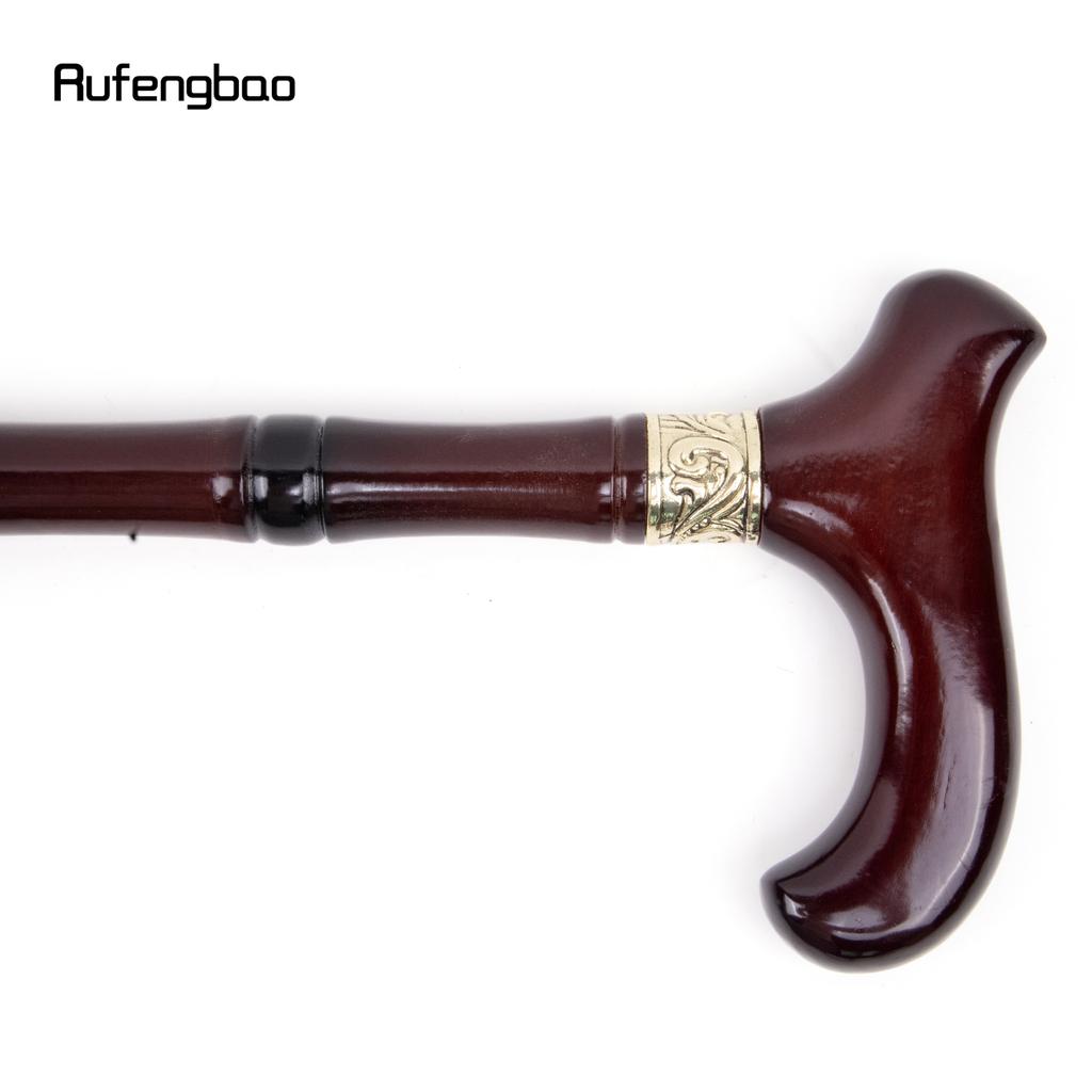 Red Wooden Single Joint Fashion Walking Stick Decorative Cospaly Cane Halloween Mace Crutch Wand Crosier 92cm