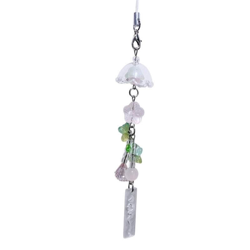 A52E Japanese Wind Inspired Phone Lanyard With Resin Jellyfish Pendant