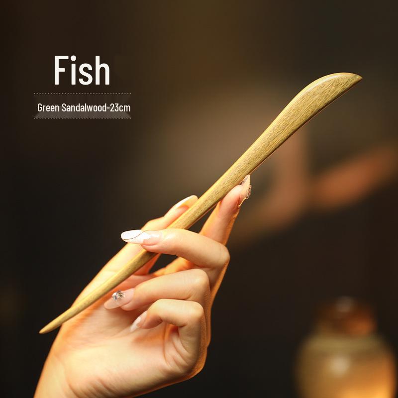 Elegant Handmade Black Sandalwood Hairpin: New Chinese Style, Ancient-Inspired, Simple, Everyday Wooden Hairpin for Women