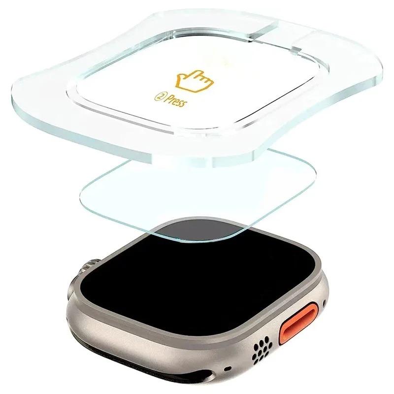 2Pcs Tempered Glass Screen Protector For Apple Watch Ultra 2 3 Ultra2 Ultra3 49mm With Alignment Tool Easy To Install