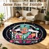 Round Rug Custom NameLady Gaga Pattern Non Slip Carpet Home Floor Decor