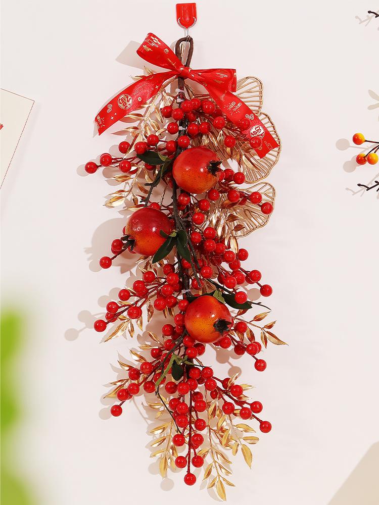 2025 Spring Festival Snake Year Decorations: Wreaths & Prosperity Fruit Ornaments for New Year Living Room Decor