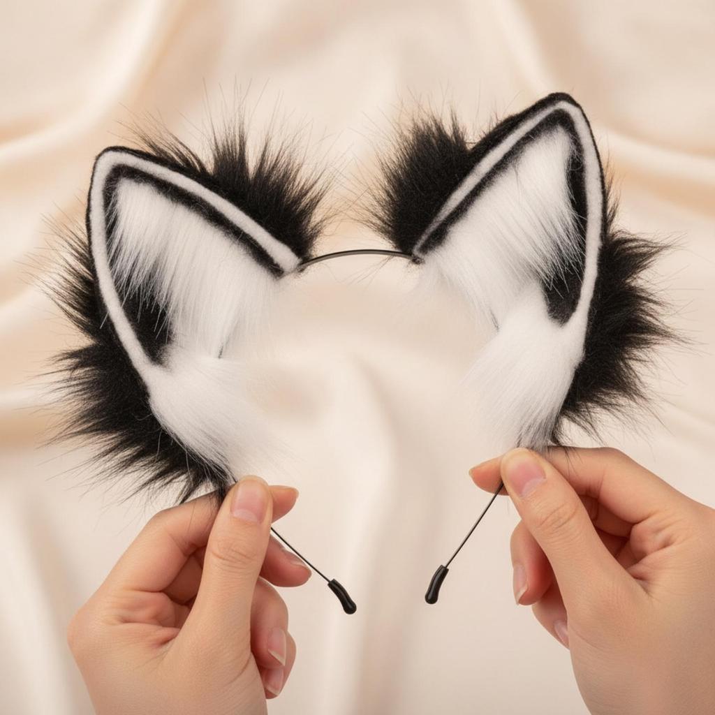 Ohren-Stirnband aus Kunstfleece, weiches, tierisches, verspieltes Kopfschmuck für Cosplay,