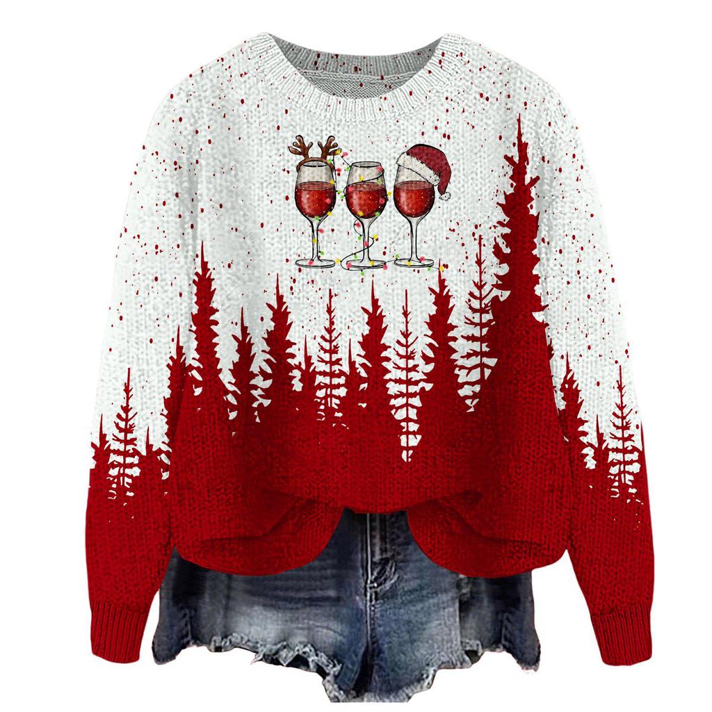 ZJW908-YT2 3D Print Christmas Pullover Sweater